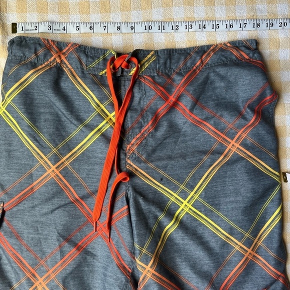 OP Grey Orange Striped Swim Trunks - Picture 5 of 6
